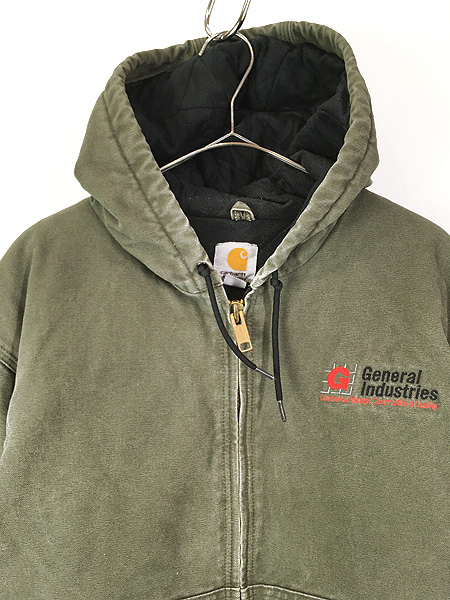 古着 Carhartt 「General Industries」 刺しゅう オリーブ ダック