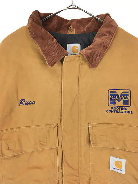 古着 90s USA製 Carhartt 「MARCON」 刺しゅう ブラウン ダック