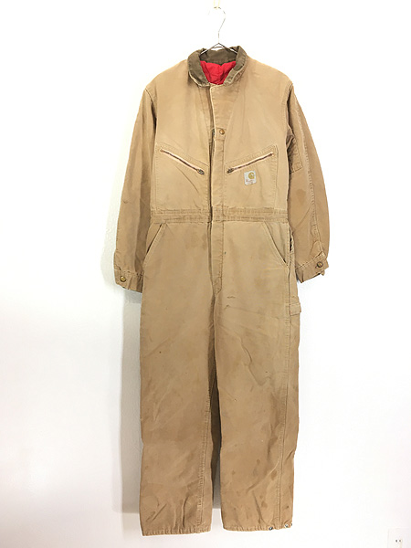 古着 60-70s Carhartt 防寒 パデッド ブラウン ダック オールインワン つなぎ 36R 古着【10off】 - 古着 通販  ヴィンテージ　古着屋 Dracaena ドラセナ