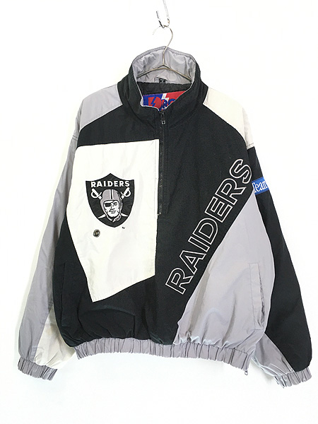 NFL Reebok RAIDERS ハーフジップナイロンジャケットホワイト-