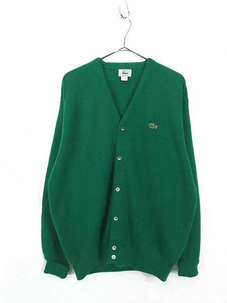 7,268円L izod lacoste 80s アクリル ニット カーディガン 緑