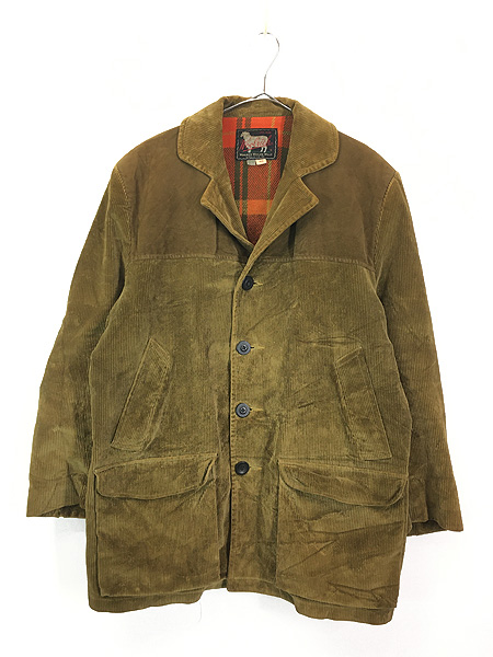 古着 50s WoolRich チェック ウール ライナー 太畝 コーデュロイ 