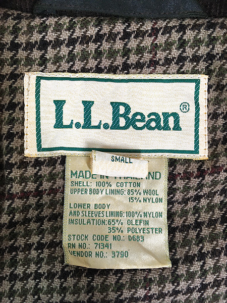 古着 80s LL Bean オイルド ワックスド コットン パデッド フーデッド