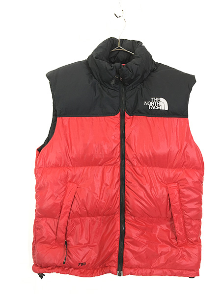 古着 90s TNF The North Face 700 フィル パワー ヌプシ ダウン ベスト 赤×黒 M 古着【10off】 - 古着 通販  ヴィンテージ 古着屋 Dracaena ドラセナ