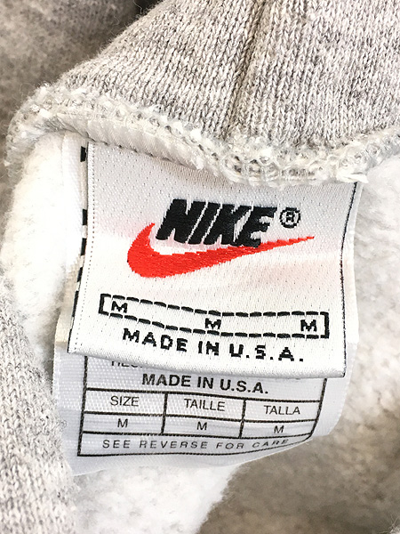 90年代 USA製 NIKE スウェット ワンポイント スウォッシュ グレー