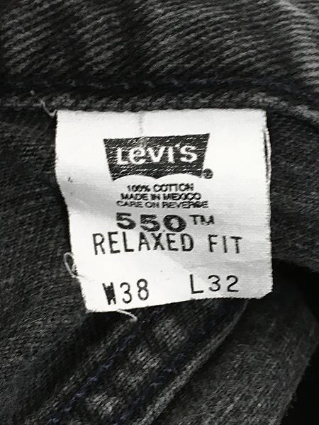 [9] 古着 00s Levi's 550 サルファ ブラック デニム パンツ ジーンズ テーパード W36 L31