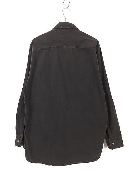 ブラック フランネル シャツ USA 90s 無地 ネルシャツ シンプル