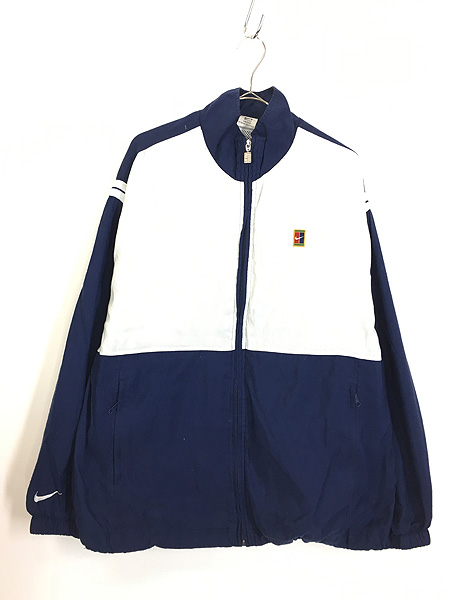 古着 90s NIKE テニス ロゴ パッチ バイカラー ナイロン ピケ