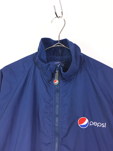 古着 PEPSI ペプシ コーラ ロゴ 刺しゅう 裏地フリース ナイロン