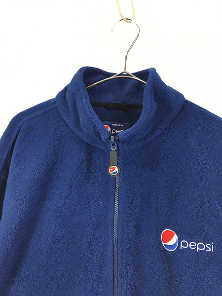 古着 PEPSI ペプシ コーラ ロゴ 刺しゅう フリース ジャケット XL 古着