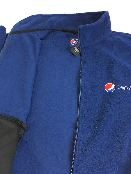 古着 PEPSI ペプシ コーラ ロゴ 刺しゅう フリース ジャケット XL 古着