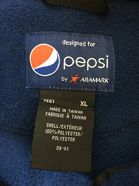 古着 PEPSI ペプシ コーラ ロゴ 刺しゅう フリース ジャケット XL 古着