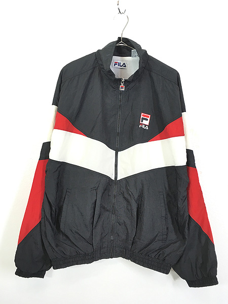 90s FILA フィラ ナイロンジャケット フリース 赤 Sサイズ