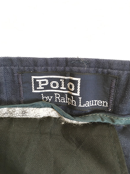 古着 90s Polo Ralph Lauren 5ポケット タック リネン パンツ 