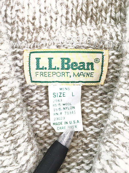 古着 80s USA製 LL Bean ヘチマ襟 ショールカラー プルオーバー ウール