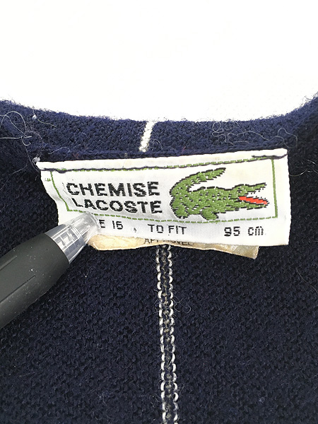 古着 70s オーストラリア製 CHEMISE LACOSTE ストライプ ウール ニット 