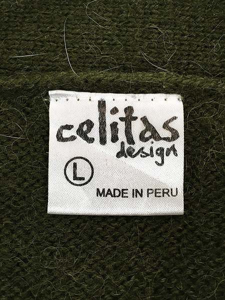 古着 ペルー製 celitas design アルパカ ブレンド ウール ニット カーディガン L - 古着 通販 ヴィンテージ 古着屋
