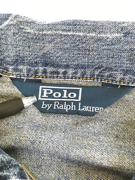 古着 90s Polo Ralph Lauren 2nd タイプ デニム ジャケット Gジャン XL