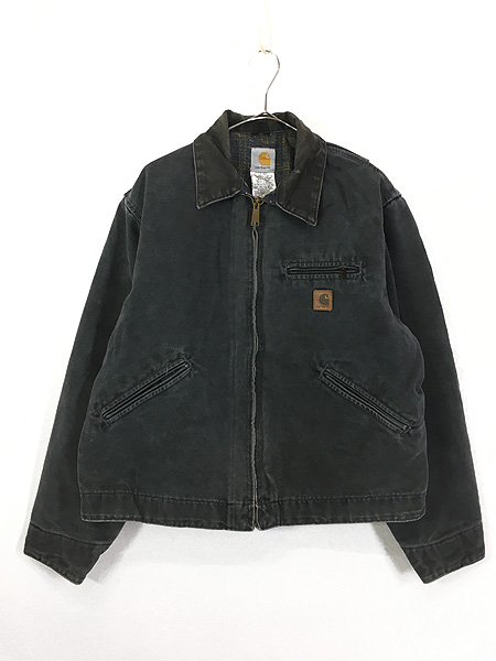 お早めにどうぞCarhartt デトロイトジャケット ぺトロール グレー レザーパッチ PTL