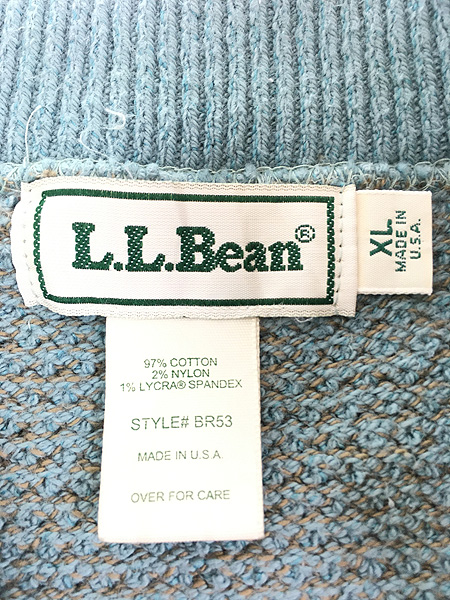 古着 90s USA製 LL Bean ヘンリーネック ポップコーン コットン ニット 