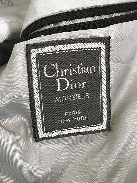 古着 80s USA製 Christian Dior サテン ラペル ウール テーラード
