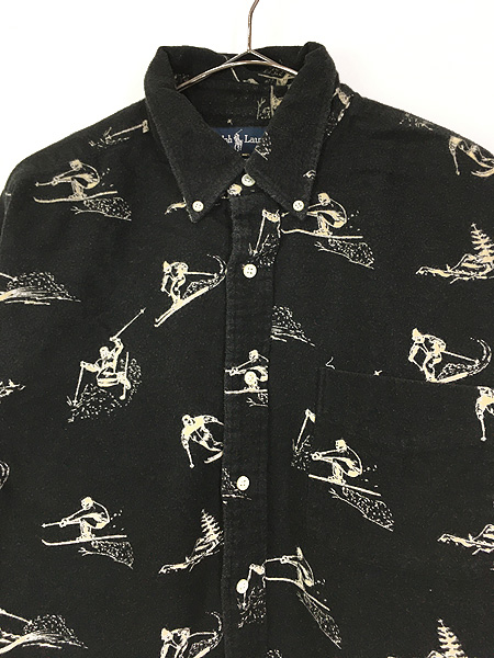 古着 90s Ralph Lauren 「BIG SHIRT」 スキー 総柄 フランネル シャツ ...