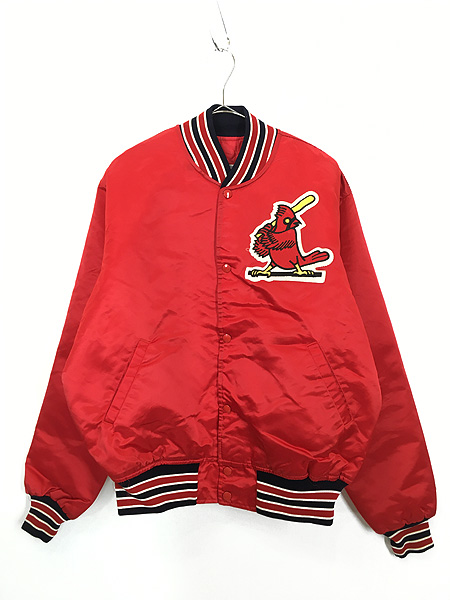 古着 90s USA製 MLB St. Louis Cardinals カージナルス 光沢 サテン