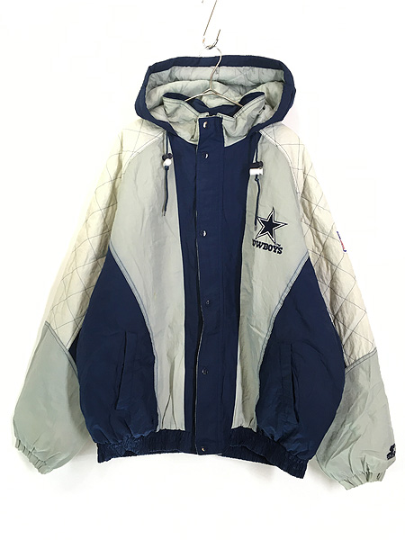 古着 90s NFL Dallas Cowboys カウボーイズ パデット 撥水 ナイロン ジャケット パーカー XXL 古着【10off】 - 古着  通販 ヴィンテージ　古着屋 Dracaena ドラセナ