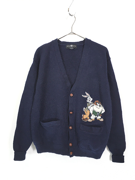 古着 90s LOONEY TUNES キャラクター 刺しゅう ウール ニット