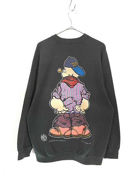 90s ビッグサイズ POPEYE olive スウェット disney USA-