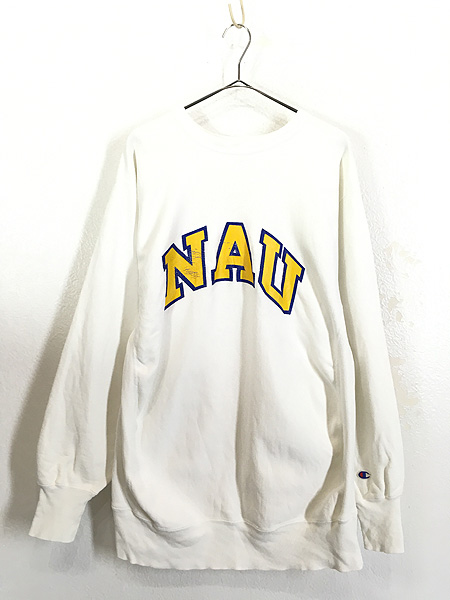 古着 90s USA製 Champion Reverse Weave 「NAU」 アーチ リバース スウェット トレーナー XXL 古着【10off】  - 古着 通販 ヴィンテージ　古着屋 Dracaena ドラセナ