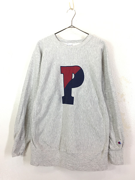 古着 90s USA製 Champion Reverse Weave 「P」 フロント プリント