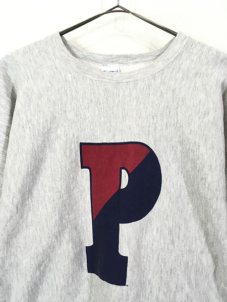 古着 90s USA製 Champion Reverse Weave 「P」 フロント プリント