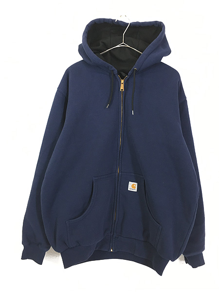 古着 90s Carhartt 裏地 メッシュ ヘビー スウェット ジップ パーカー ...