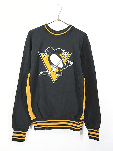 古着 90s USA製 NHL 「Pittsburgh Penguins」 ペンギンズ リバース スウェット トレーナー L 古着【30off】 -  古着 通販 ヴィンテージ 古着屋 Dracaena ドラセナ