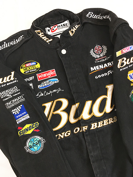 古着 CHASE 「Budweiser」 バドワイザー 企業 刺しゅう レーシング