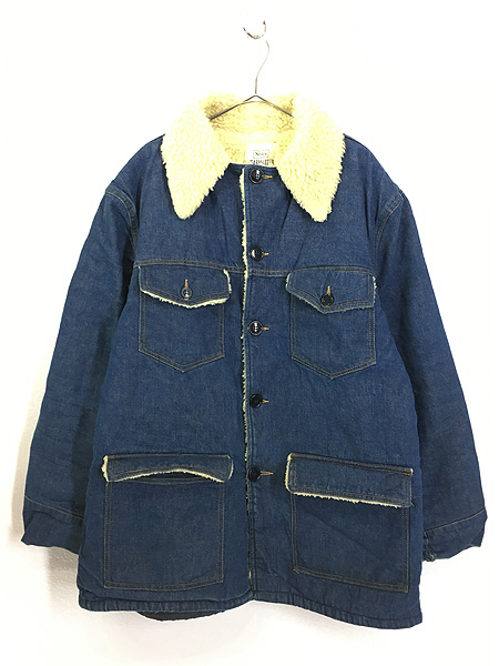 古着 70s Canada製 Sears Wearmaster ブルー デニム ボア ランチ