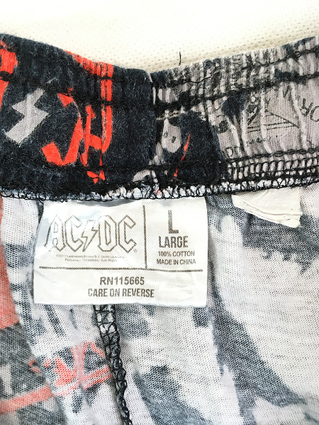 古着 00s AC/DC 豪華 ヘヴィ メタル ロック バンド ロゴ 総柄 イージー