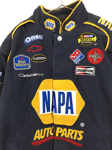 古着 CHASE 「NAPA」 企業 刺しゅう レーシング ジャケット M 古着 