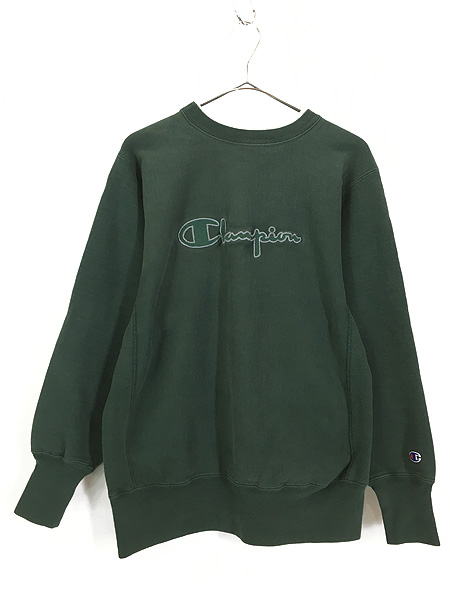 古着 90s USA製 Champion Reverse Weave BIG ロゴ Wネック リバース