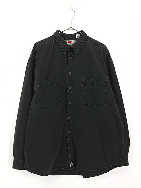 古着 90s Levi's Red Tab 100% コットン ブラック デニム シャツ XL