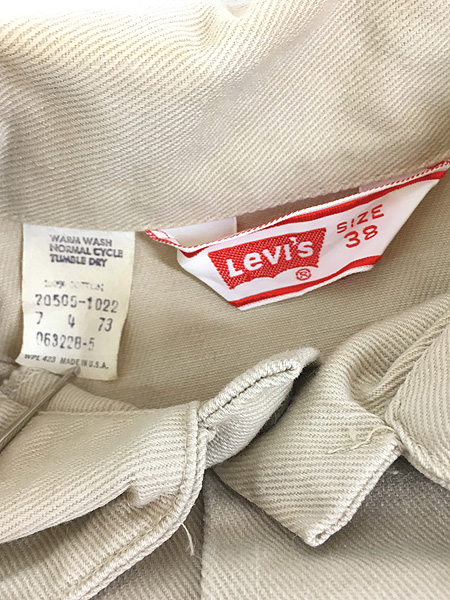 古着 70s USA製 Levi's 70505-1022 3rdタイプ 生成 コットンツイル