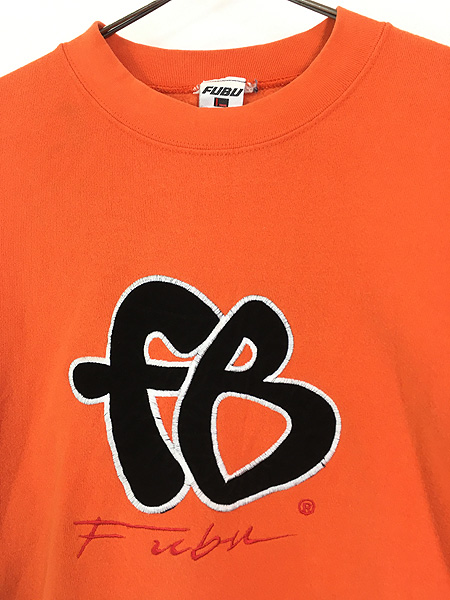 古着 90s USA製 FUBU ベロア パッチ ビッグサイズ スウェット