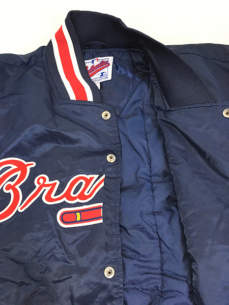 古着 90s MLB Atlanta Braves ブレーブス 光沢 サテン スタジャン