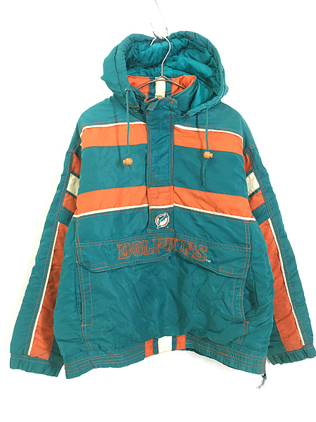 古着 90s NFL Miami Dolphins ドルフィンズ 2way ハーフジップ