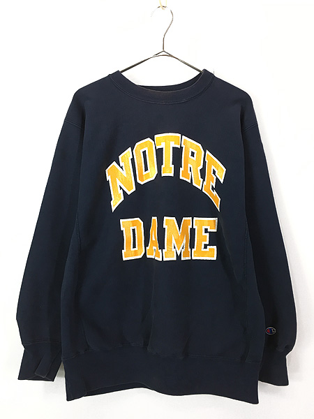 古着 90s USA製 Champion Reverse Weave 「NOTRE DAME」 2段 アーチ