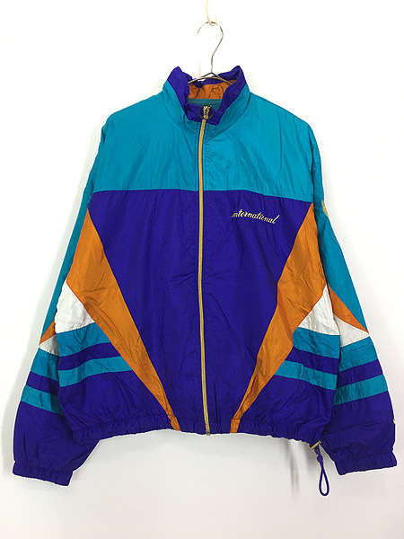 古着 90s NIKE INTERNATIONAL 裏地 メッシュ カラフル クレイジー ナイロン ジャケット L位 古着 - 古着 通販 ヴィンテージ  古着屋 Dracaena ドラセナ