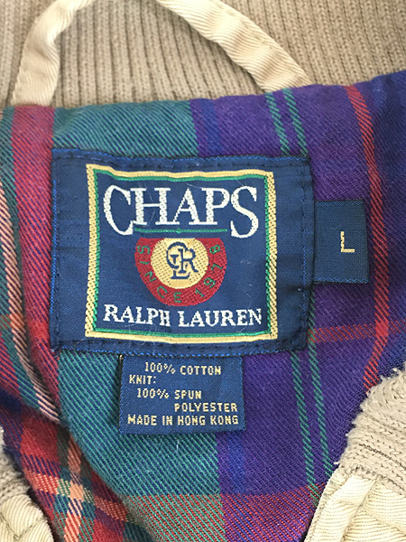 古着 90s CHAPS Ralph Lauren 裏地 チェック 4ポケット コットン ツイル ジャケット ブルゾン L 古着【10off】 -  古着 通販 ヴィンテージ 古着屋 Dracaena ドラセナ