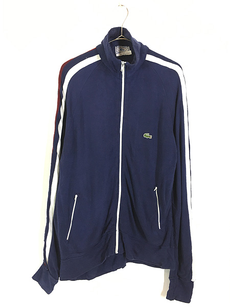 古着 80s IZOD LACOSTE 3カラー ニット ライン ジャージ トップ 