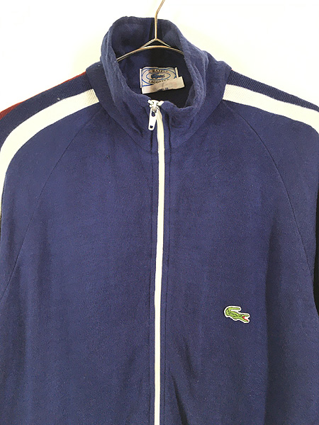 古着 80s IZOD LACOSTE 3カラー ニット ライン ジャージ トップ 